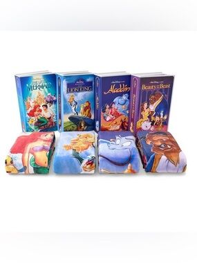 Disney Classic Movie Throw Blankets in VHS-replica box, throw 50” x 70”